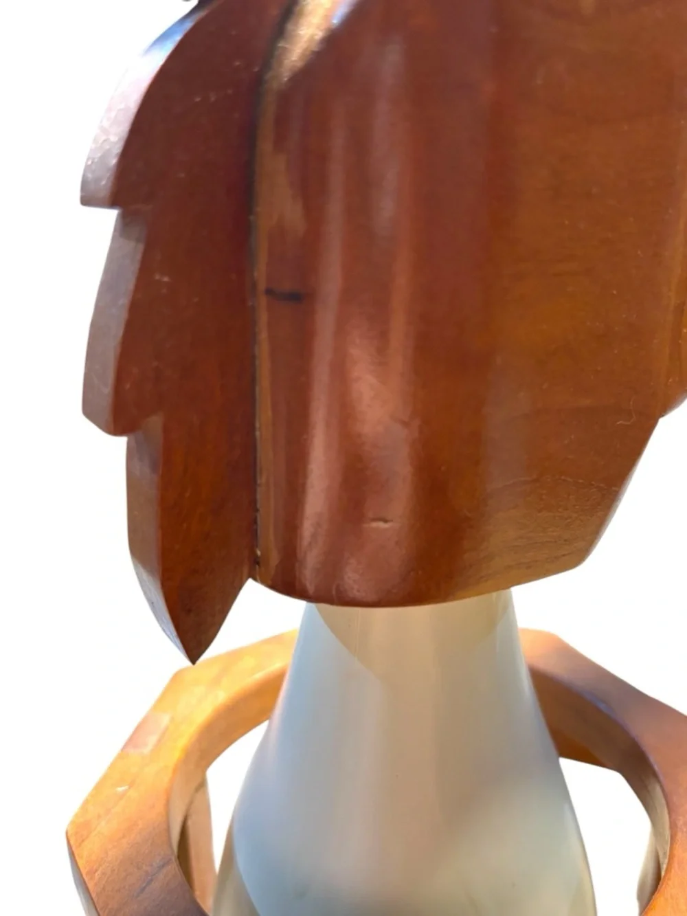 Wooden Horse Bottle Holder - Brown & White